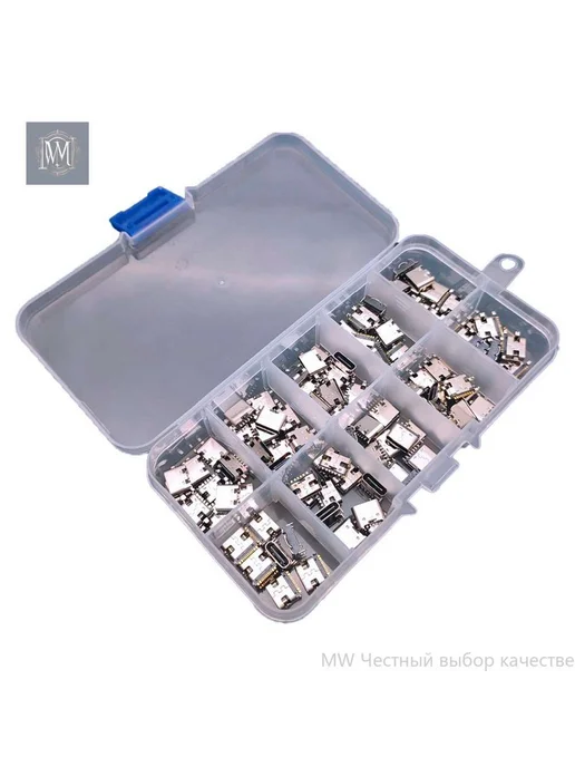 Разъем зарядки Type-C 6 16pin, 100 шт, 10 моделей, 100 шт, фото 5