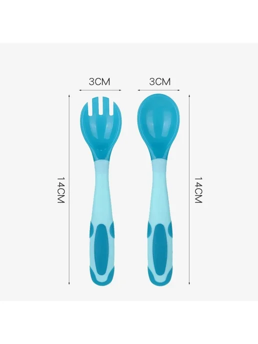 Гибкая ложка для детского питания Blue Spoon Ложка, синий, фото 2