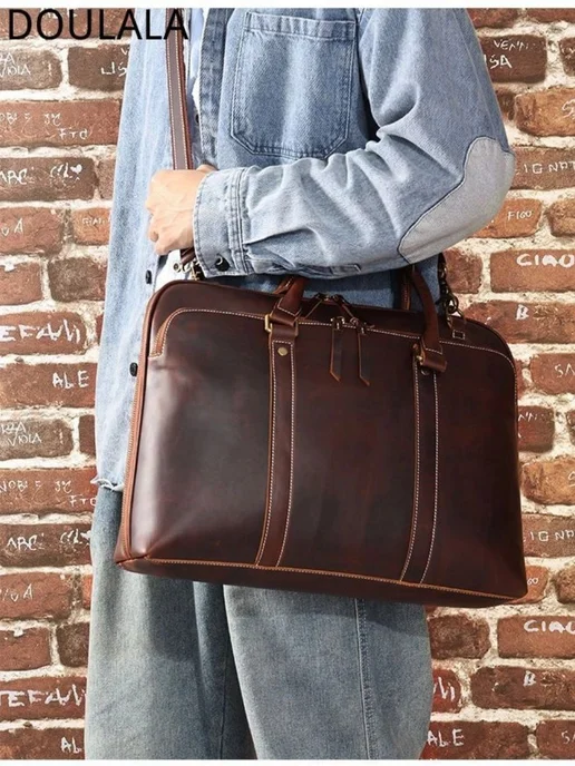 Сумка портфель Кожаная 41x30x11 см 15.6A3, 41x30x11 см, фото 4