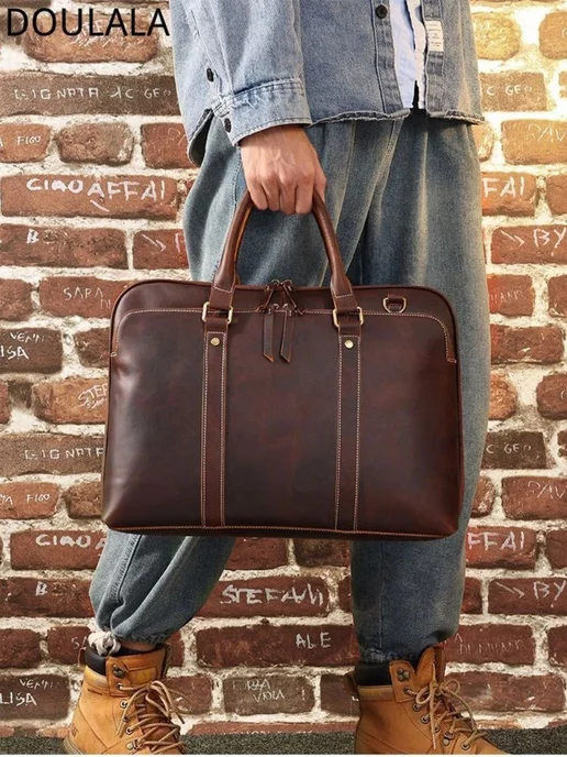Сумка портфель Кожаная 41x30x11 см 15.6A3, 41x30x11 см, фото 6