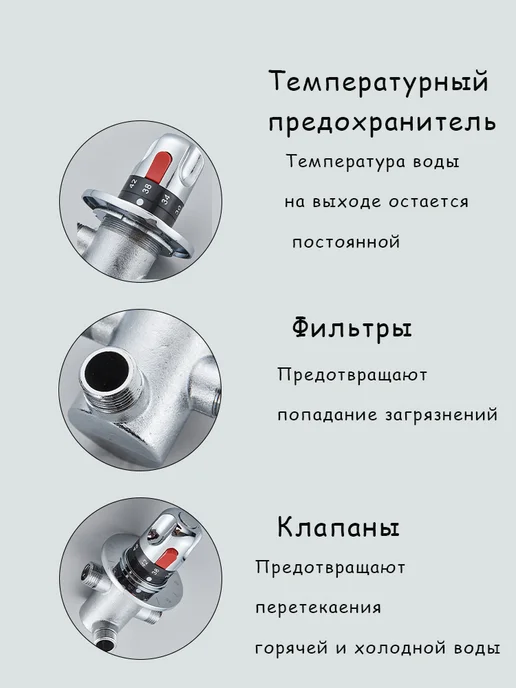 Термостатический смесительный клапан 1.2" 1.5" Серый, серый, фото 3