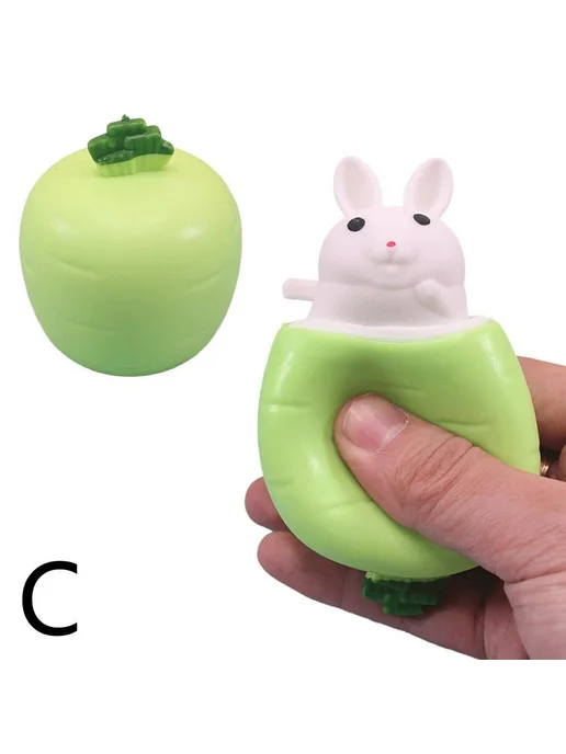 Игрушка-антистресс Морковный кролик Cyan white rabbit, голубой, фото 2