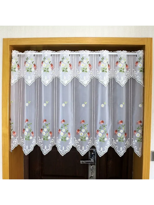 Штора-кафе 150х43 см люверсы белый, 150x90 см, фото 3