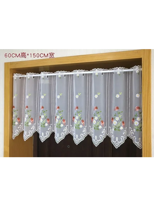 Штора-кафе 150х43 см люверсы белый, 150x90 см, фото 6