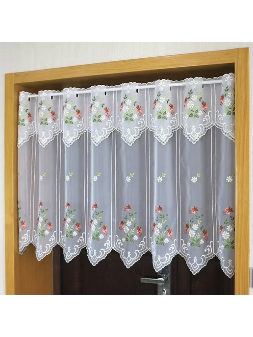 Штора-кафе 150х43 см люверсы белый, 150x90 см, фото 8