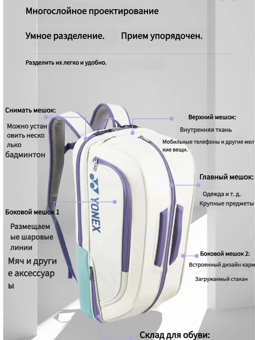 Сумка для бадминтона C 7л, 7 л, фото 6