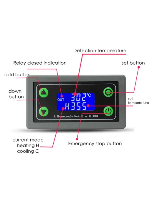 Термостат цифровой XY-WT04 K-тип -99-999°C, вариант, фото 6
