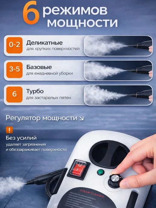 Пароочиститель для дома, белый, фото 3
