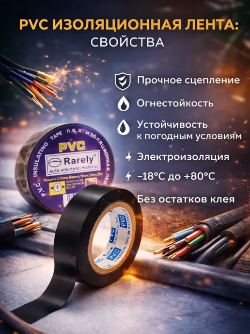 оак Изолента черная для проводов, черный, фото 2