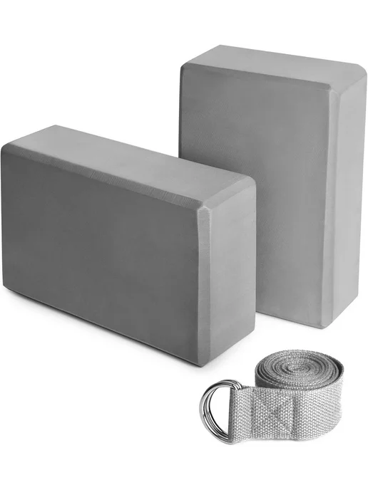 Блоки для йоги EVA 2 шт серый 23х8х15см, 23x8x15 см, 2 шт, серый, фото 4