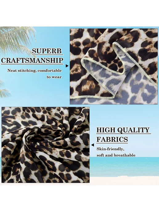 Парео женское шифон зеленое универсальный, коричневый, фото 8