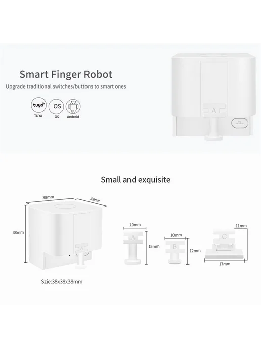 Tuya Smart Fingerbot Bluetooth Пульт управления Белый, белый, фото 2