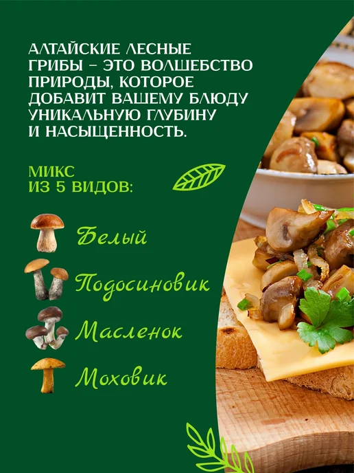 ПАН БОРОВИК Сушеные лесные грибы микс 200 г, 100 г, фото 2