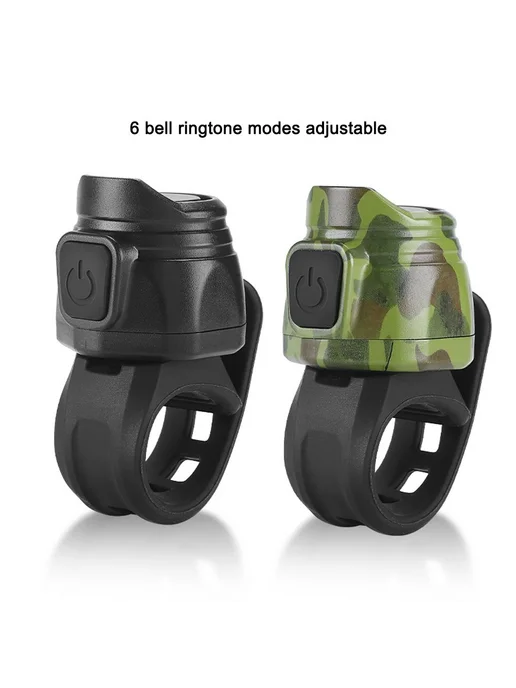 Звонок велосипедный USB черный, камуфляж, черный, фото 7