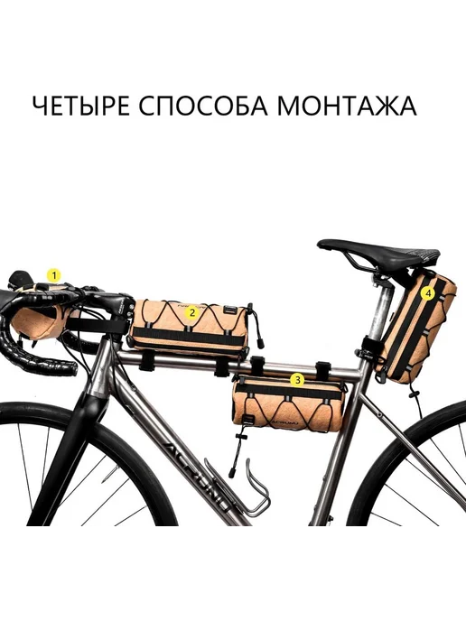 Велосумка зеленый 3л, 2 л, коричневый, фото 7