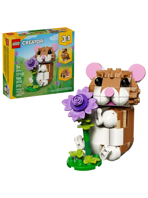 LEGO Creator Симпатичный хомячок с цветком 31376, коричневый