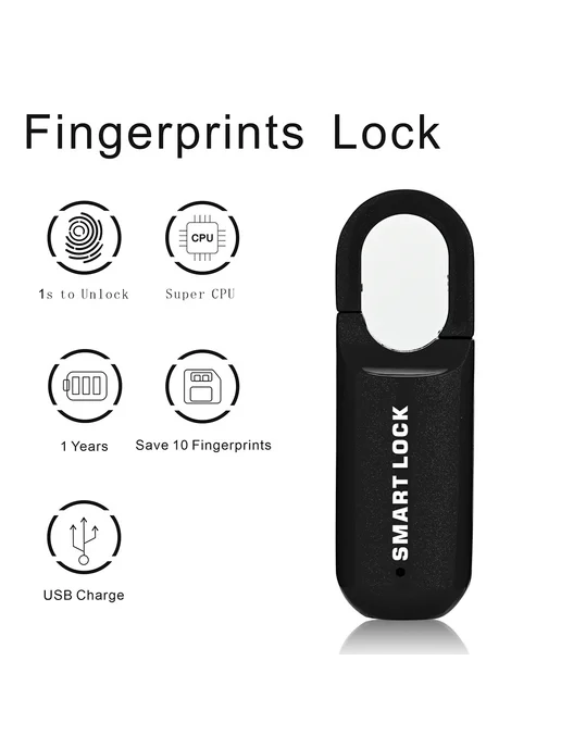 М01 Электронный замок с отпечатком USB кейс чёрный, черный