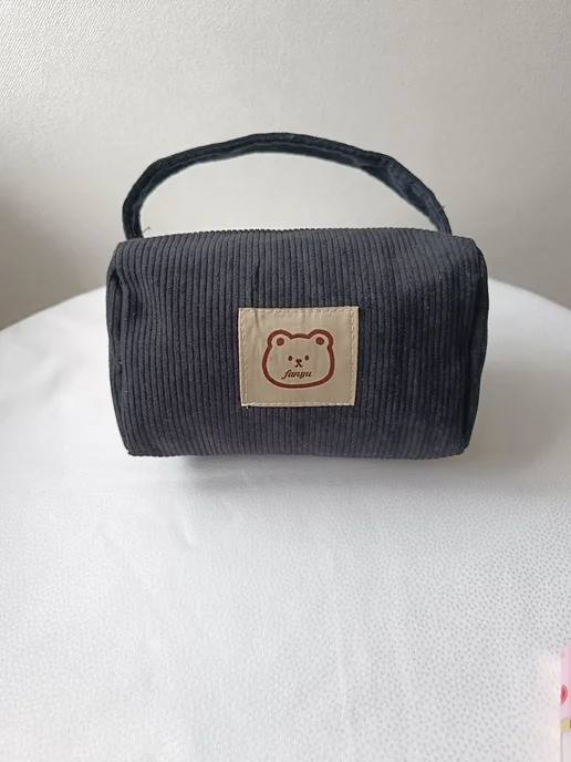 Косметичка Вельвет 18x13x12 см Черный, 18x13x12 см, фото 2