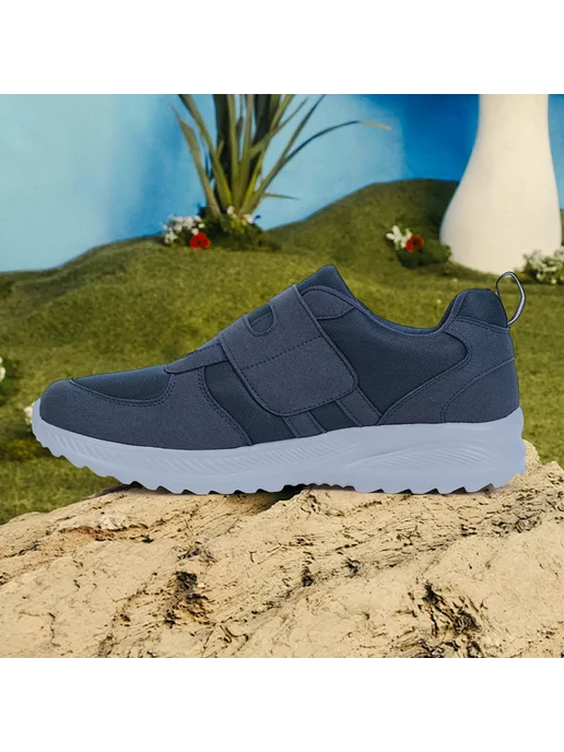 Обувь для диабетиков Slip-On, ортопед, противоскользящая (Тё, синий, фото 6