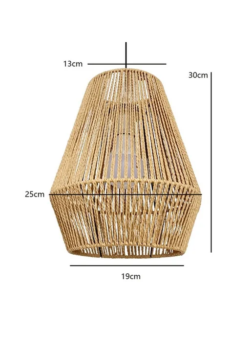 Абажур для светильника из ротанга, 19х30см Хаки, 19x30 см, фото 2