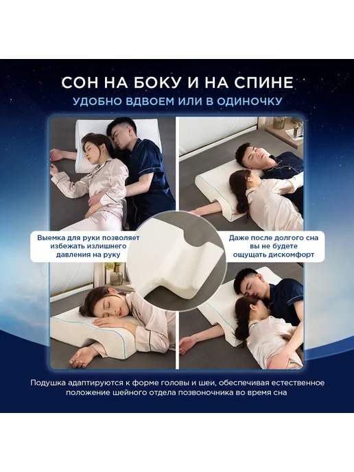 Ортопедическая подушка 49x65см, высота 12 см, 49x65 см, фото 6