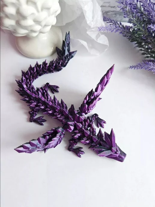 Игрушка Дракон с крыльями фиолетовый, фиолетовый, фото 3