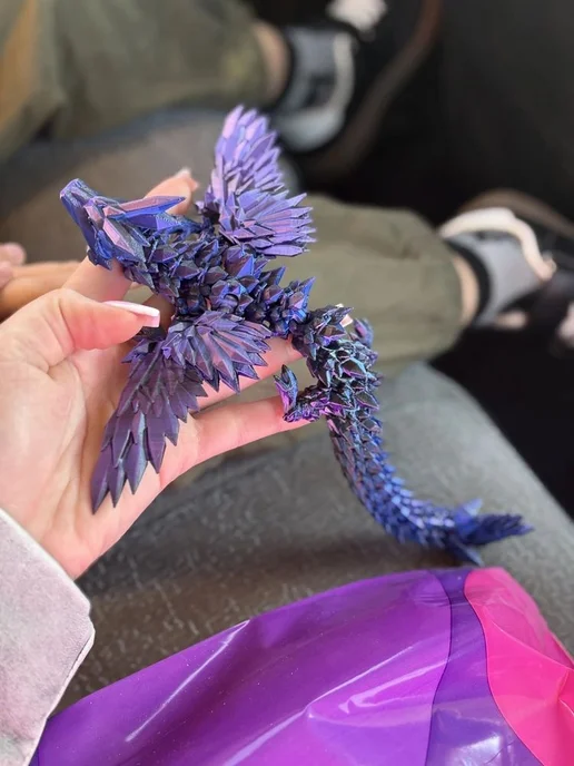 Игрушка Дракон с крыльями фиолетовый, фиолетовый, фото 8