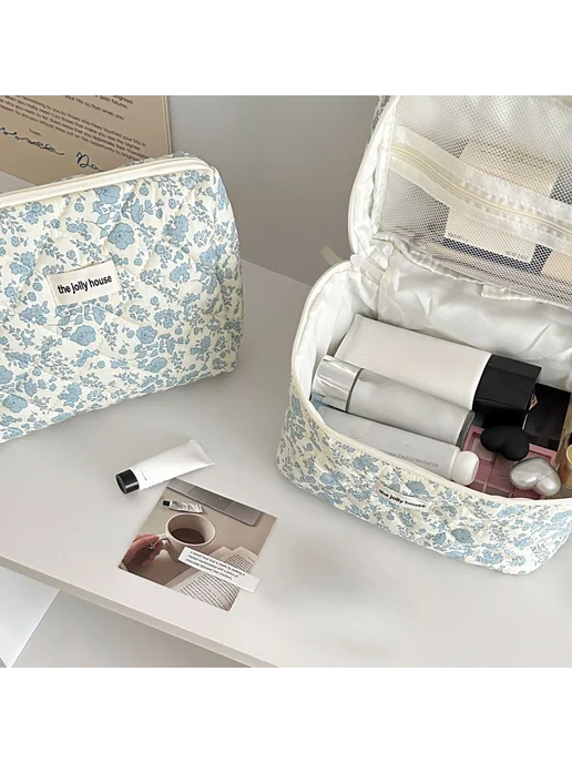 Косметичка Брезент нейлон Blue floral& S Блуграл&с, синий, фото 2