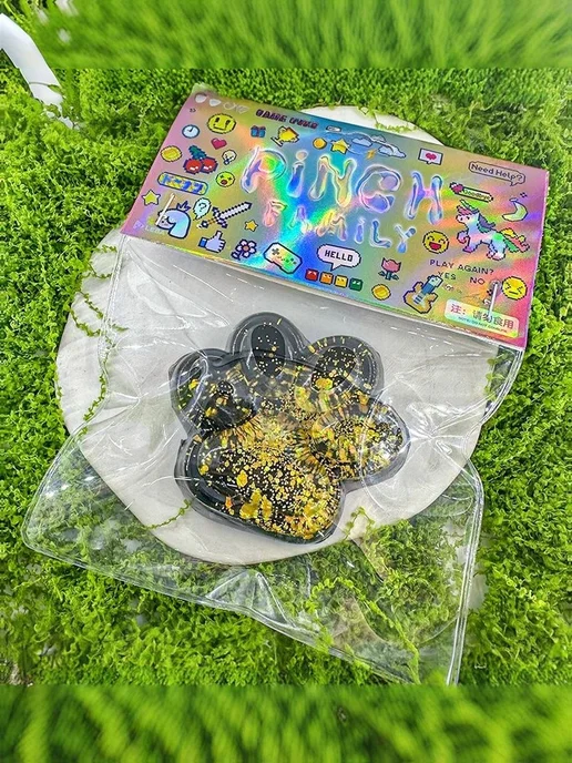 Игрушка кошачья лапка антистресс Желтый звездный, желтый, фото 2