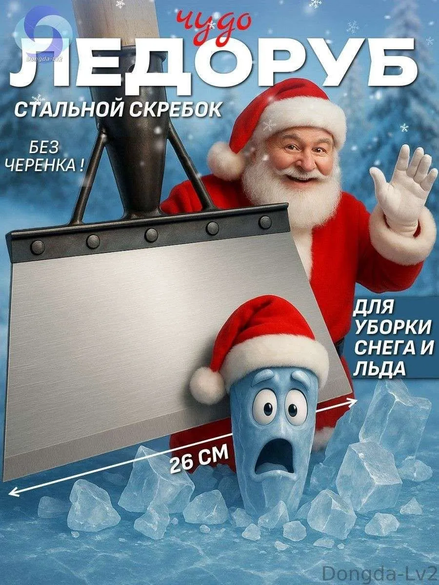 Универсальный скребок-ледоруб 25 см, марганцевое лезвие