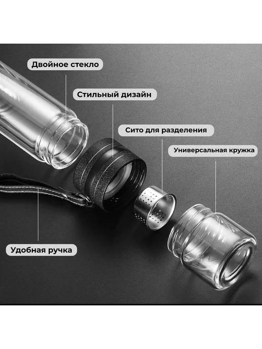 Термокружка Черная, 0.5 л Черн, 500 мл, фото 7