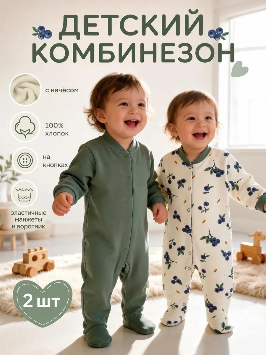 Комбинезон нательный утепленный с начесом 2 шт